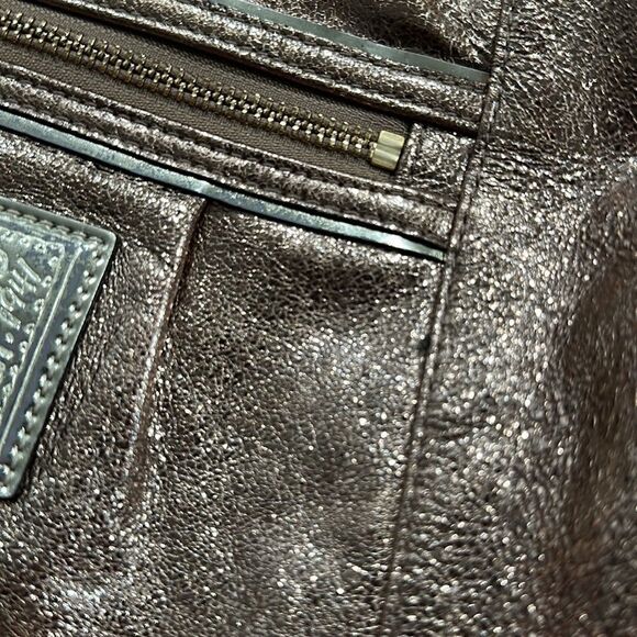 Coach Poppy Jazzy Metallic Gold 2 Way Crossbody And Shoulder Bag - Picture 15 of 16